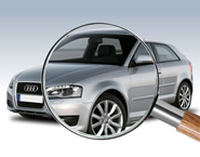 Picture of car under magnifying glass